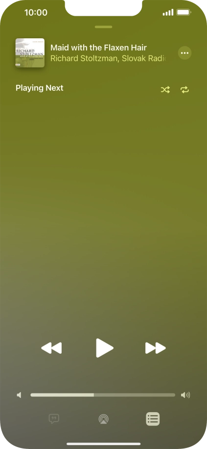 Press the shuffle icon to turn the function on or off.