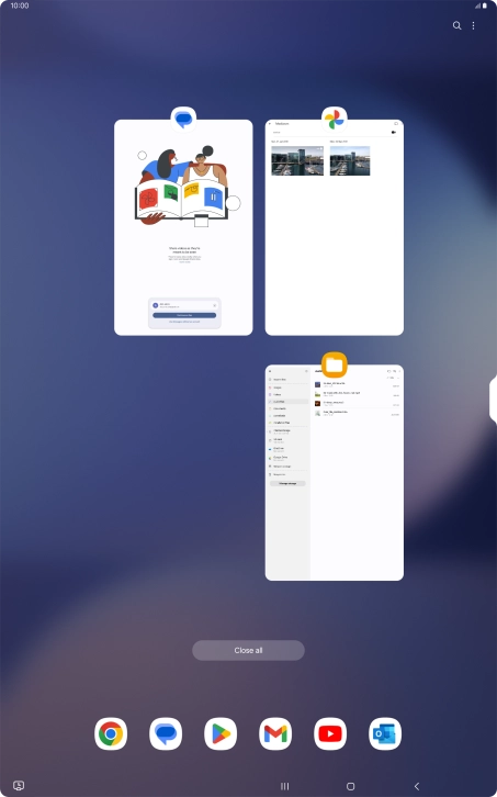 To end one running application, slide your finger upwards on the required application. To end one running application, slide your finger upwards on the required application.
