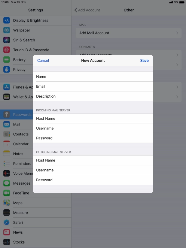 Press Save. Your email account has now been set up. To select more settings for incoming and outgoing server, proceed with the following steps.