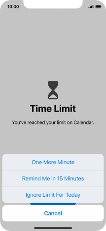 Press the required setting.