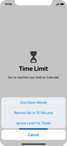 Press the required setting.