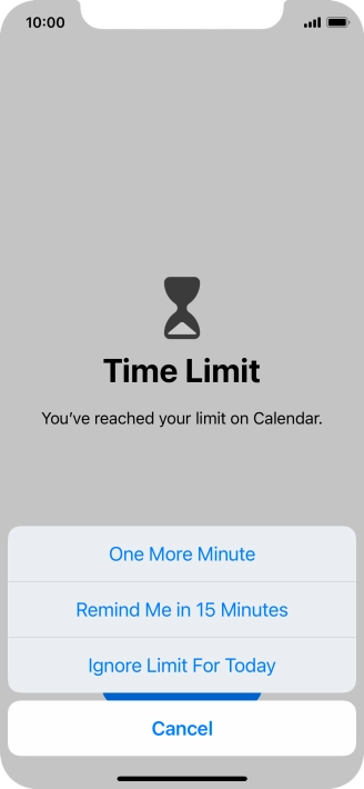 Press the required setting.