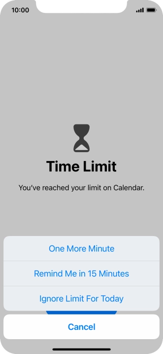 Press the required setting.