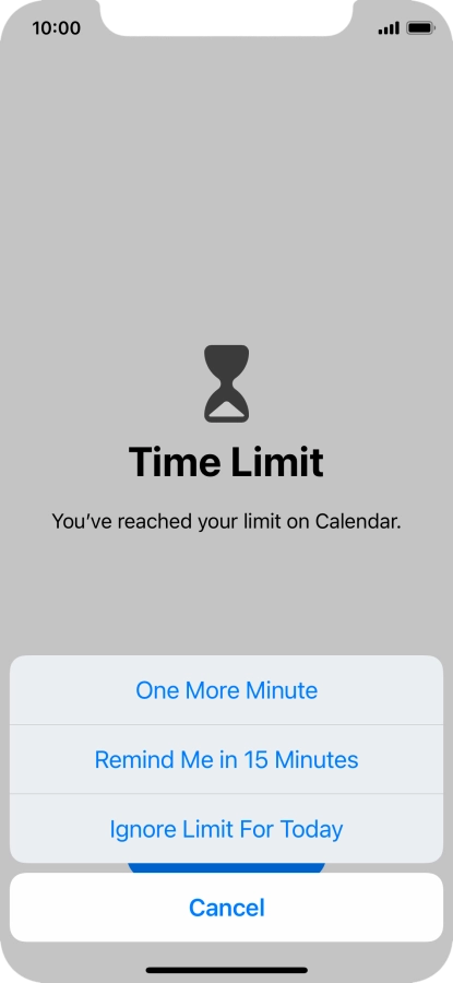 Press the required setting.