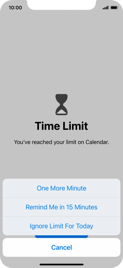 Press the required setting.
