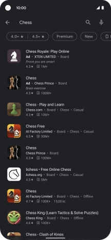Press the required app. Press the required app.