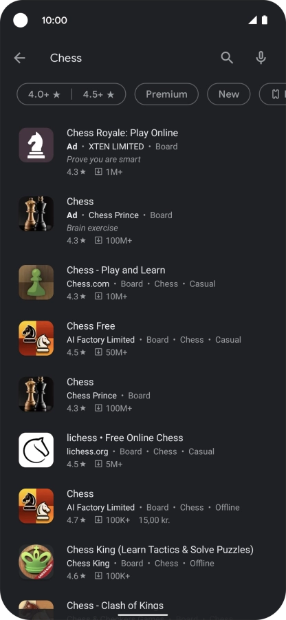 Press the required app. Press the required app.