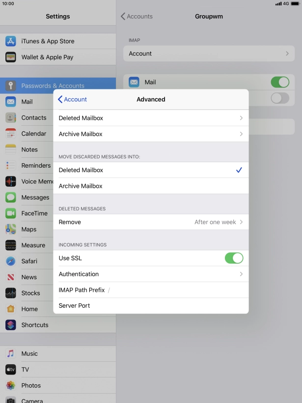 Press the indicator next to 