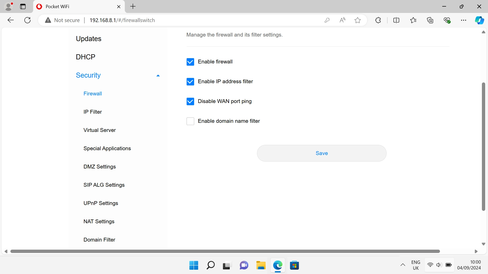 Click the field next to 