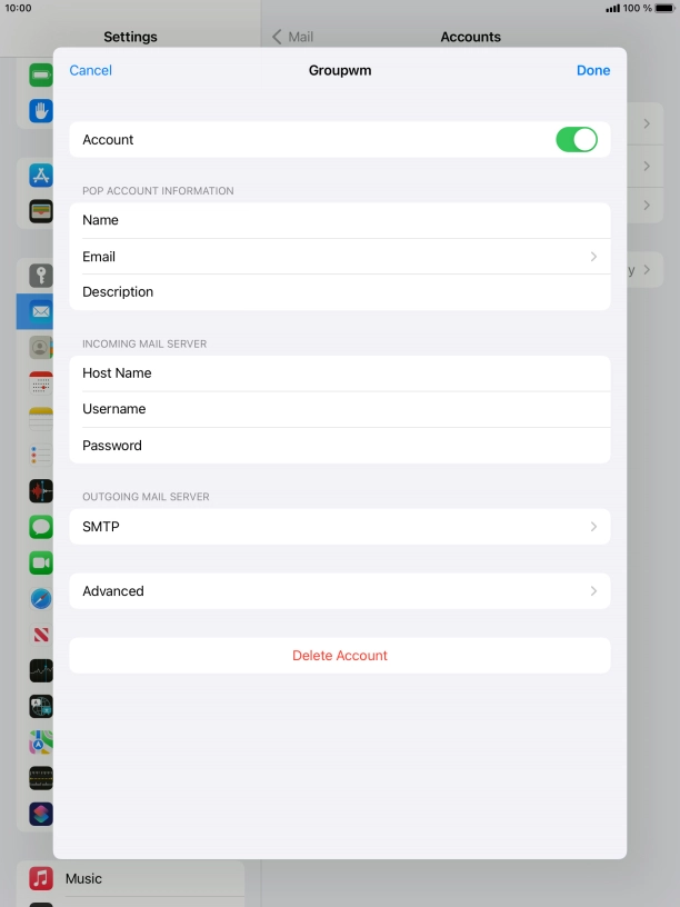Press SMTP. Press SMTP.