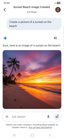 You can also ask Gemini to generate a picture based on your description.