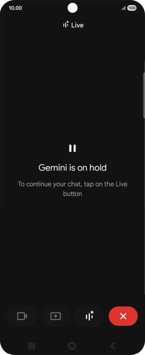 To resume the conversation, press the resume icon.