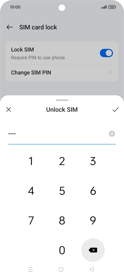 Key in your PIN and press the confirm icon.