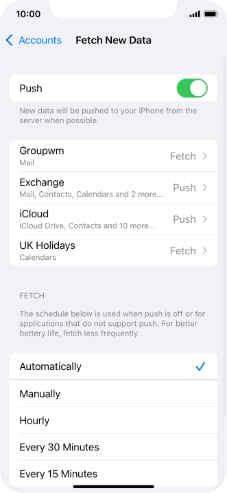 Press the indicator next to 
