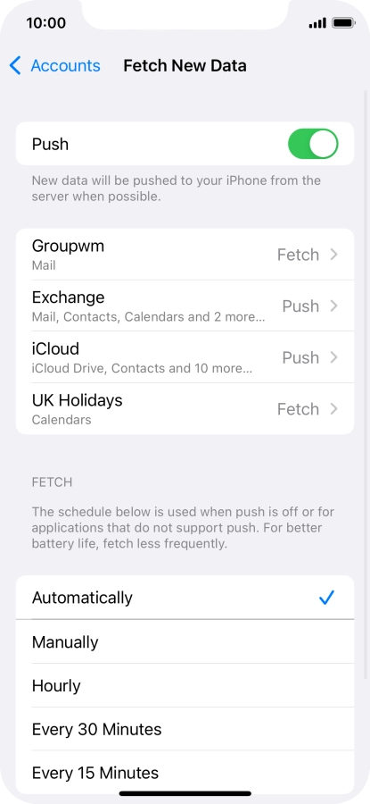 Press the indicator next to 