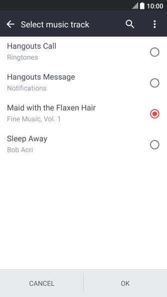 Once you've found a ring tone you like, press OK.