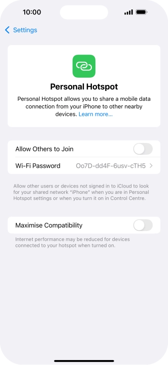Press Wi-Fi Password and key in the required password.