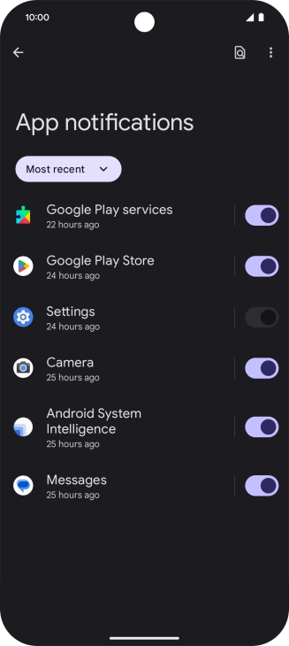 Press the drop down list.