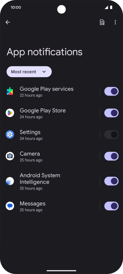 Press the drop down list.
