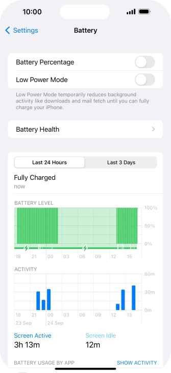 Press the indicator next to 