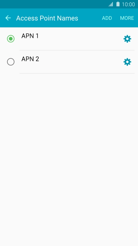 Press the field next to the data connection to activate it.