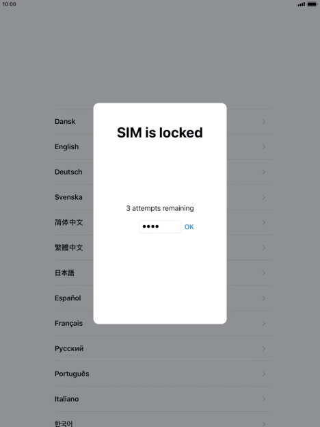 If your SIM is locked, key in your PIN and press OK.
