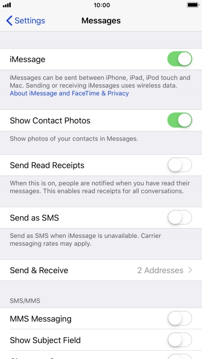 Press the indicator next to 