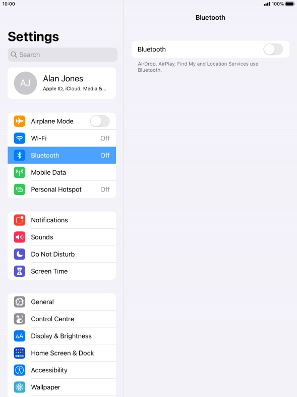 Press the indicator next to 