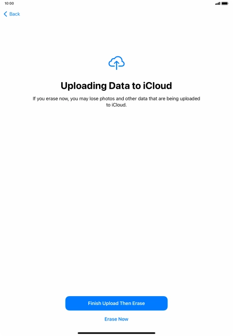 Press the required setting.