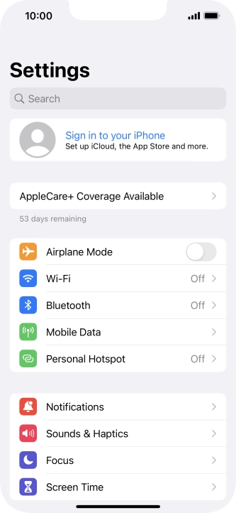 Press Sign in to your iPhone.