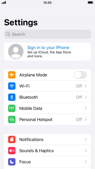 Press Sign in to your iPhone.