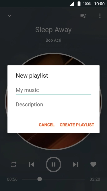 Key in a name for the playlist and press CREATE PLAYLIST.
