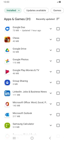 Press the required app.