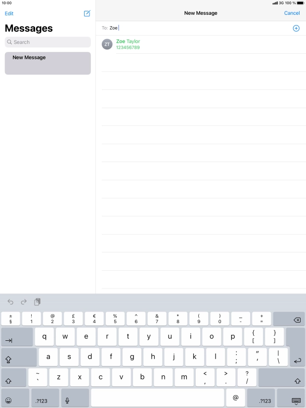 Press the required contact.