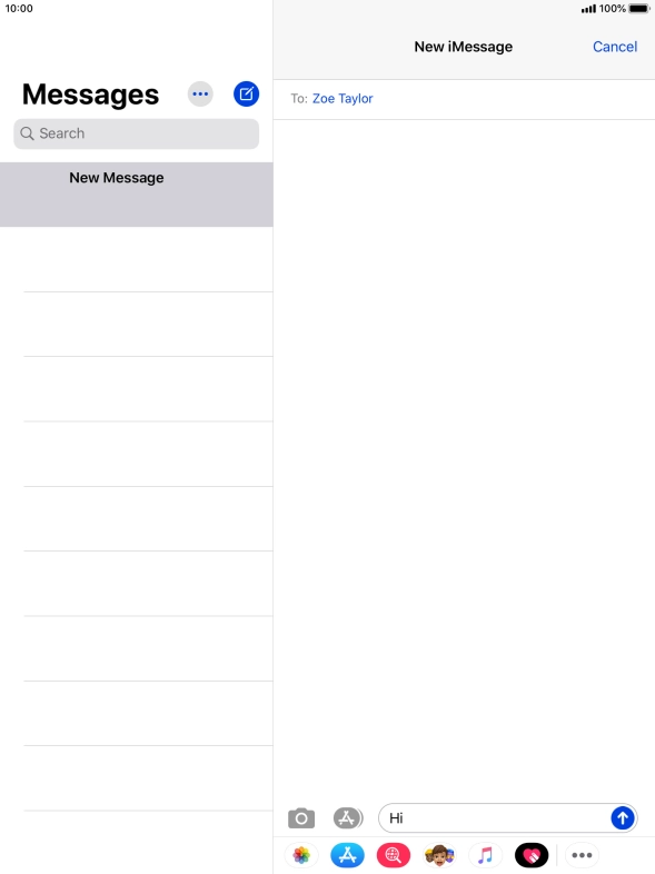 Press the send icon.