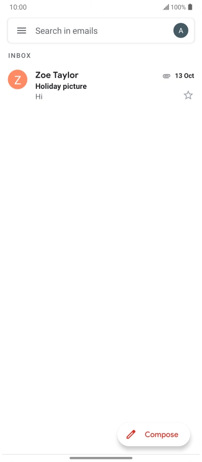 Press the email account icon.