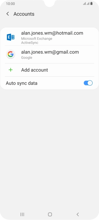 If this screen is displayed, you email account has been recognised and set up automatically. Follow the instructions on the screen to key in more information and finish setting up your phone.