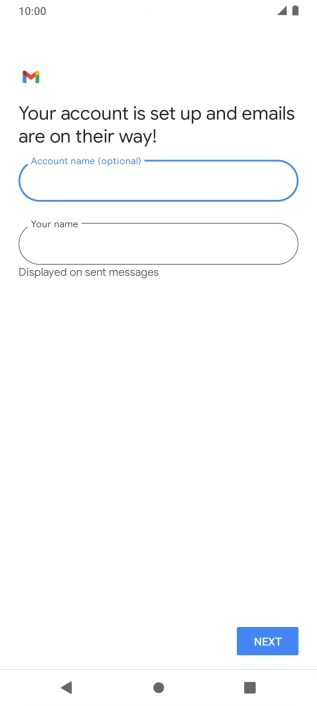 Press Your name and key in the required sender name.