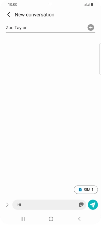 Press the send icon when you've finished your text message.