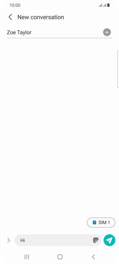 Press the send icon when you've finished your text message.