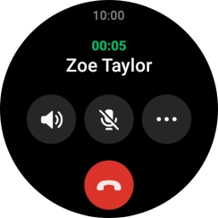 Press the end call icon.