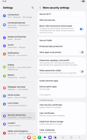 Press SIM card security.
