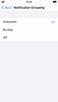 Press the required setting.