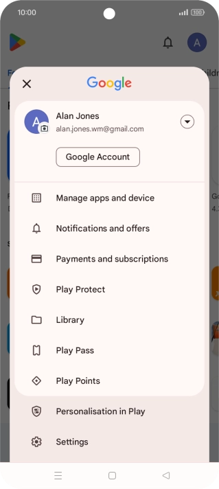 Press Manage apps and device.