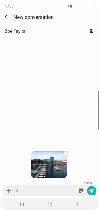 Press the send icon when you've finished your picture message.