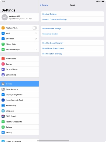 Press Reset All Settings.