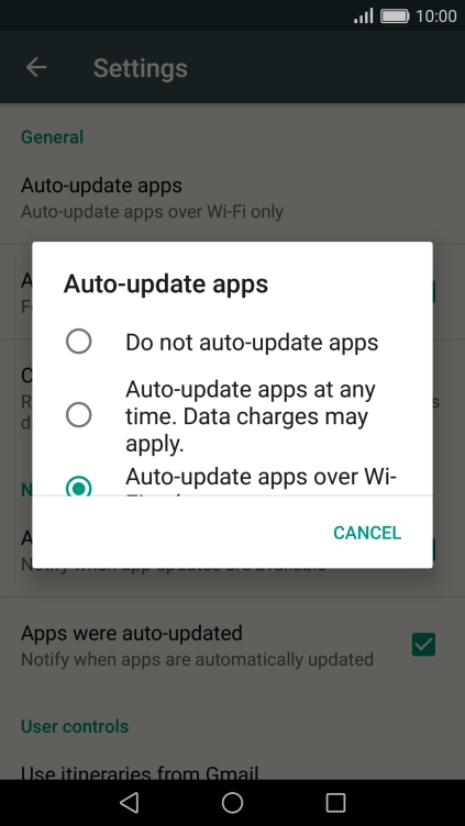 Press Do not auto-update apps to turn off the function.
