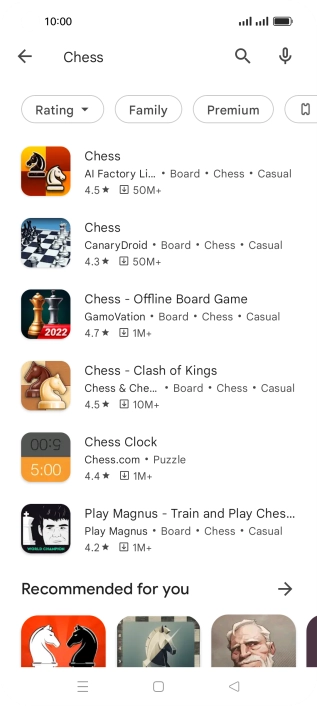Press the required app.