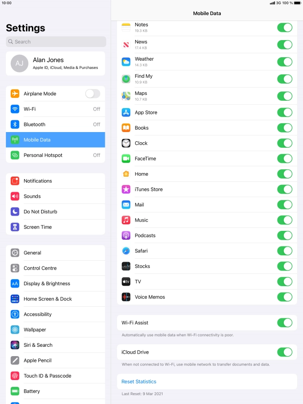Press the indicator next to 