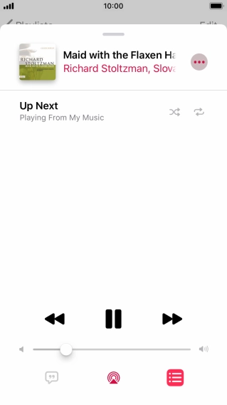 Press the shuffle icon to turn the function on or off.